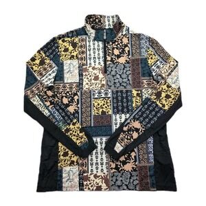 Kastel Denmark 1/4 Zip Riding‎ Sweatshirt Womens XL Patchwork Paisley Floral